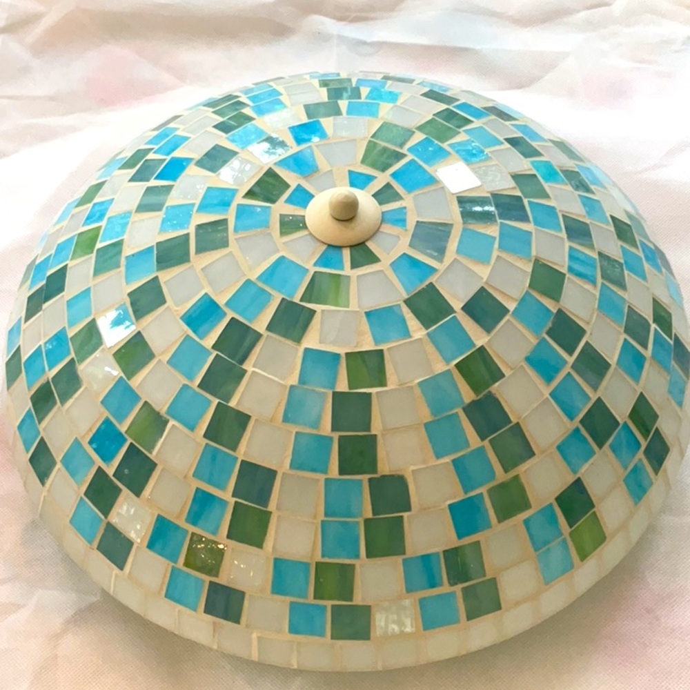 Ballard Designs Glass Mosaic Flush Mount Light Fixture
